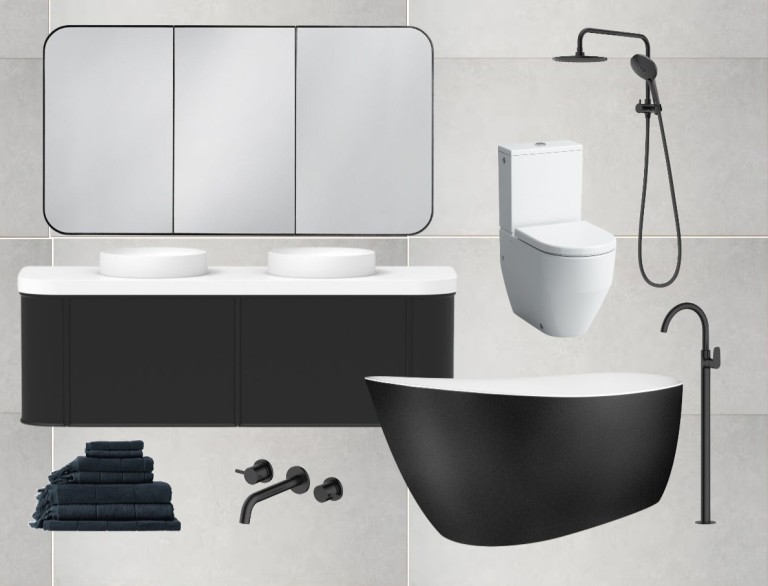 Dark modern bathroom